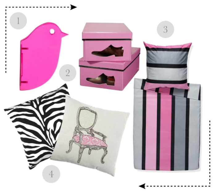 pink home accessories 