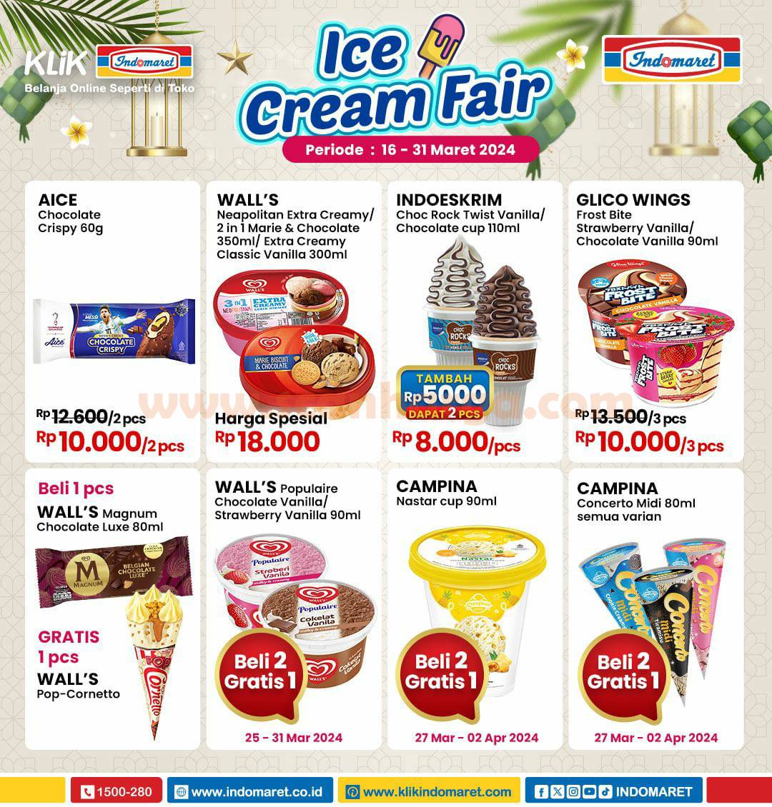 Promo INDOMARET ICE CREAM FAIR 16 - 31 Maret 2024