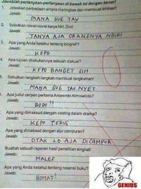 20 Jawaban Ujian Lucu Anak SD Yang Membuat Tertawa Ngakak