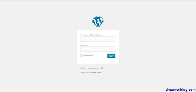 Wordpress login page