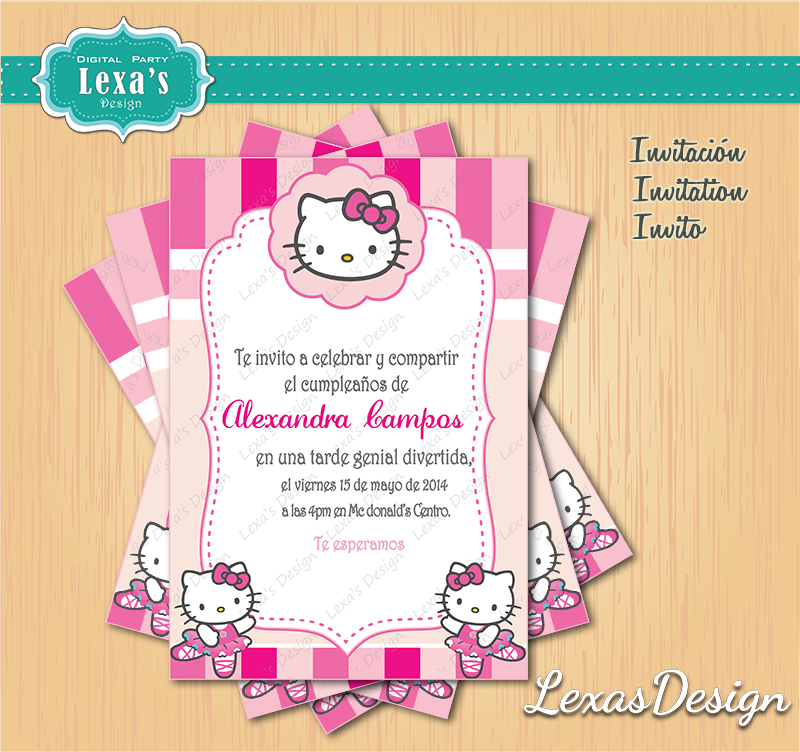 Invitaciones fiestas infantiles Hello Kitty gratis