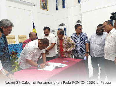 Resmi 37 Cabor di Pertandingkan Pada PON XX 2020 di Papua