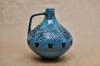 West-German blue Jopeko vase, fifties