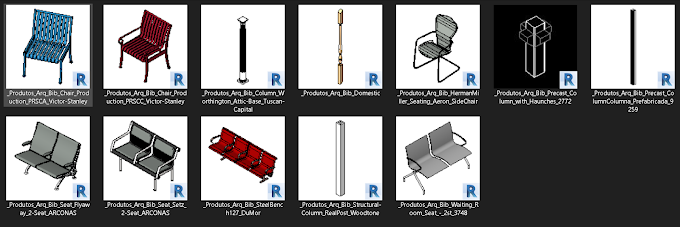 Cadeiras para recepção em Revit - Famílias Revit