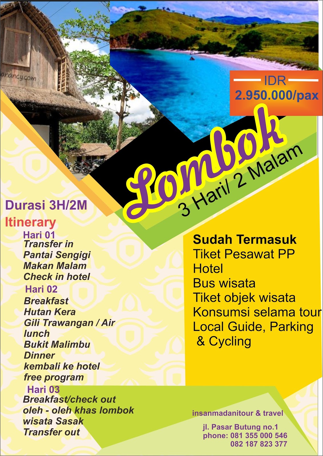 Contoh Brosur  Wisata  Lombok Terbaru
