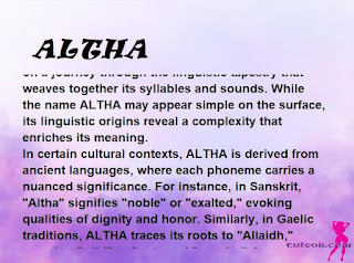 ▷ meaning of the name ALTHA (✔)