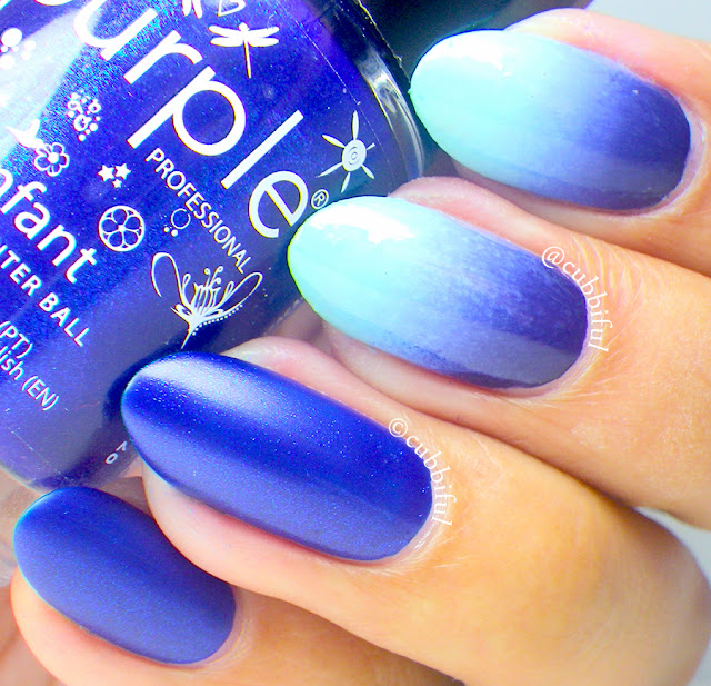 Royal Blue and Gradient Nails