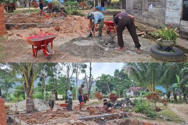 TMMD ke-125 Kodim 1417/Kendari Bangun Fasilitas MCK untuk Masyarakat Desa Nekudu
