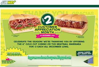 Free Printable Subway Coupons