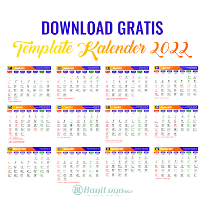 Download Template Kalender 2022 Vector Cdr Bagilogo Com