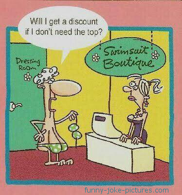 Hilarious Old Woman Swimsuit Discount Cartoon Picture