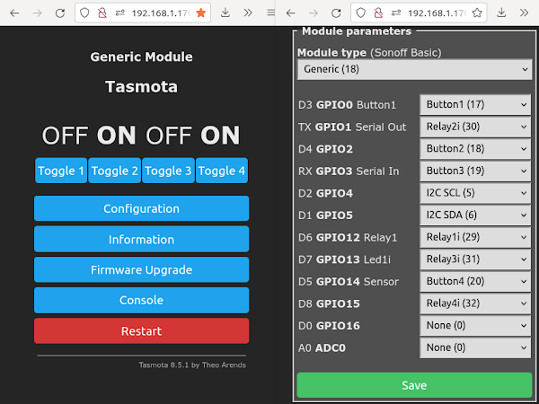 Tasmota 8.5.1 sensors