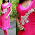 Hot Pink Kurti with Silver Embroidery