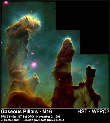 Gas pillars in the Eagle Nebula M16