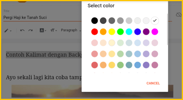 pilih warna background