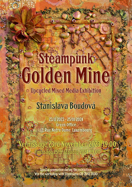 Exhibition Steampunk Golden Mine - Stanislava Boudová - 23/11/2023-25/01/2024 - Green Office Luxembourg
