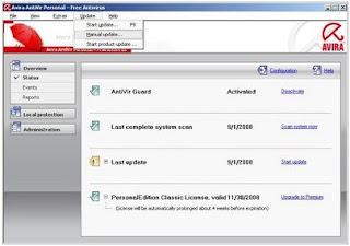 Update Manual Antivirus Avira Antivir Personal Edition Versi 8