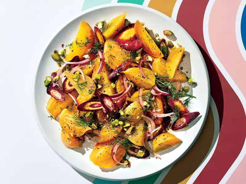 Beet, Carrot, and Pistachio Salad