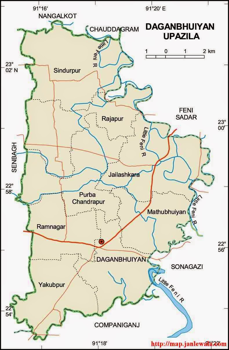 daganbhuiyan upazila map of bangladesh