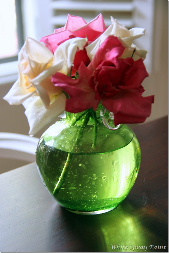 Roses in a Green Vase