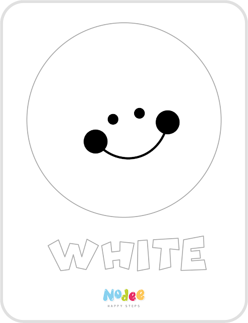 White Color flashcard for kids