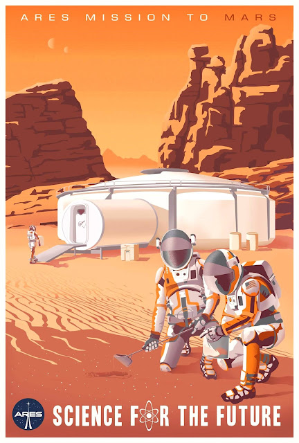 The Martian illustrated movie poster (base)