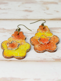 Orange Art Earrings