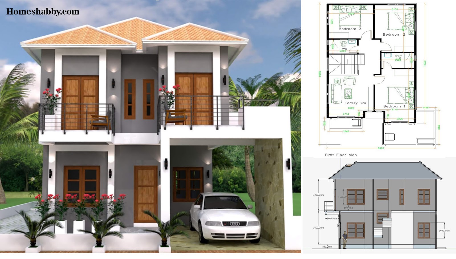 Desain dan Denah Rumah  Minimalis  2 Lantai Cocok untuk di  Perkampungan  dan Perumahan Perkotaan 