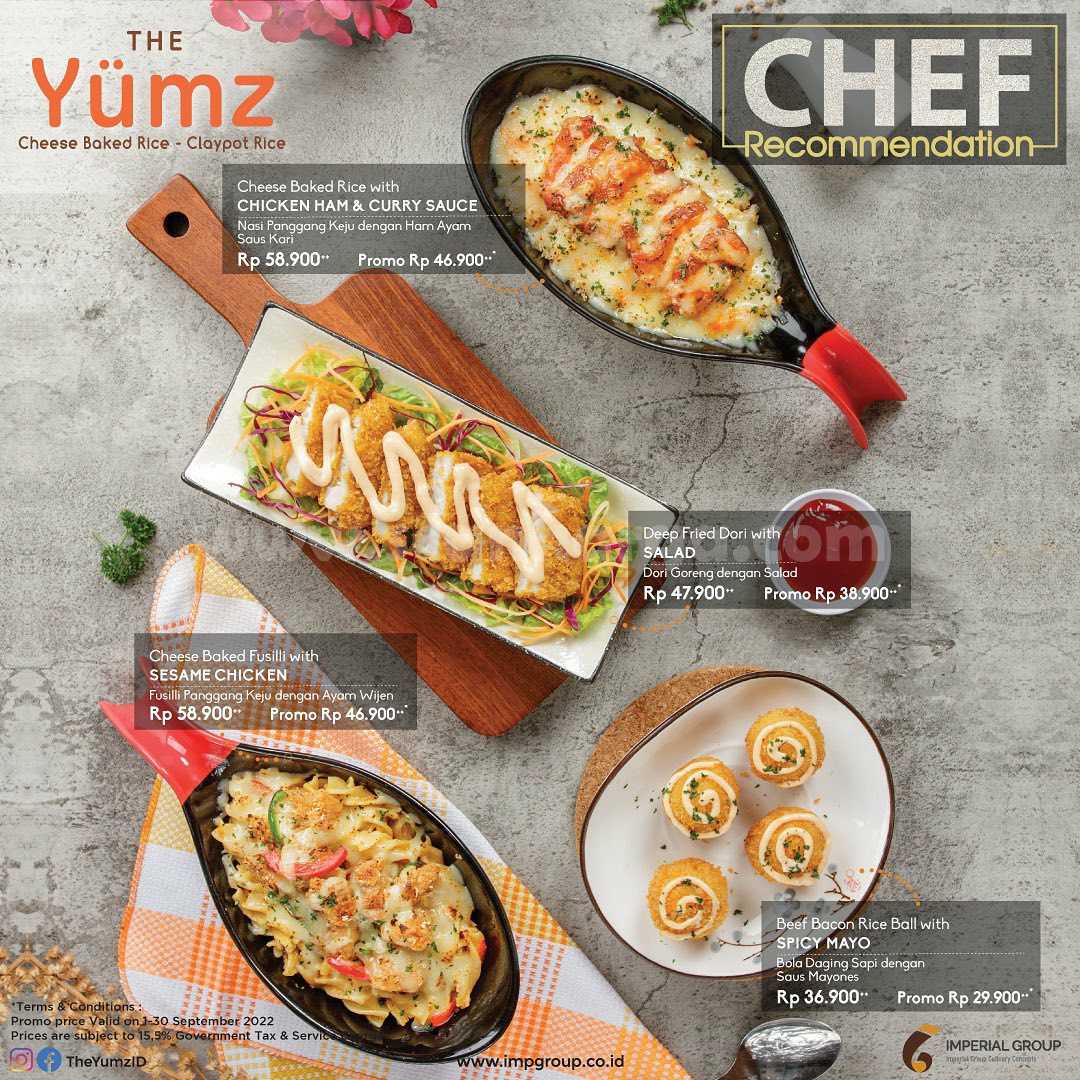 The Yumz Promo NEW Menu Chef Recommendation - Harga mulai Rp 29.900++