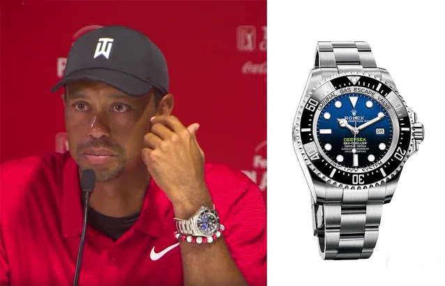 Eldrick Tiger Woods et sa réplique de montre Rolex