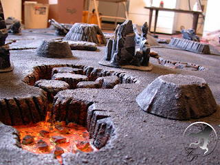 Dark Future Games: How to Build a Lava Themed game table by Menelker