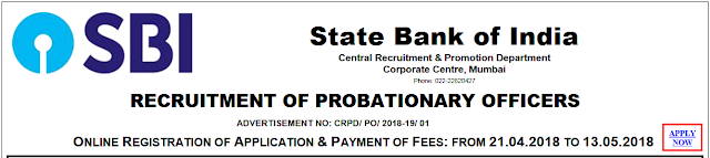 SBI PO VACANCIES 2018 out