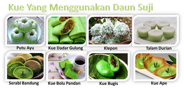 Kue Indonesia yang menggunakan Air daun Suji 