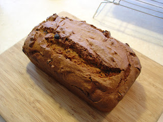 pumpkin bread loaf, side view