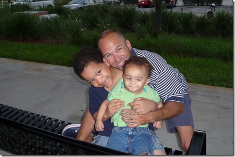 Train station - Andrew, Ethan, daddy