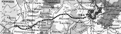 Карта Октябрьский-Уфа