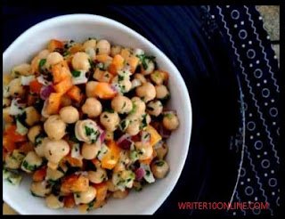 Chickpea salad with tahini dressing recipe