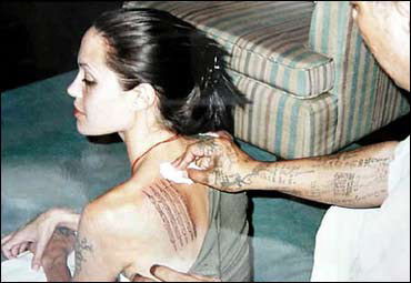 Best celebrity tattoos Angelina Jolie khmer tattoo