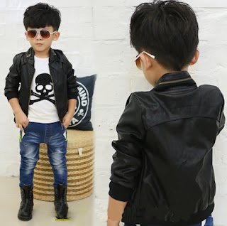 JAket Kulit Hitam Model Anak Kecil