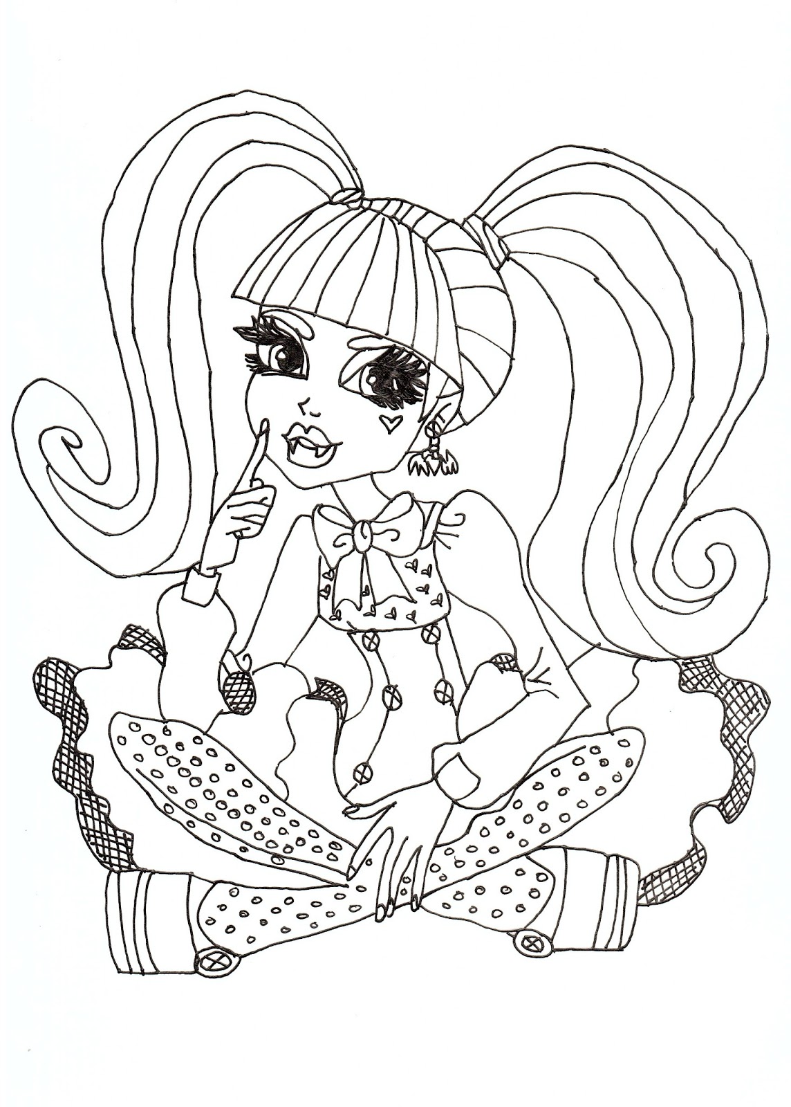 Monster High Draculaura Free Coloring Sheet