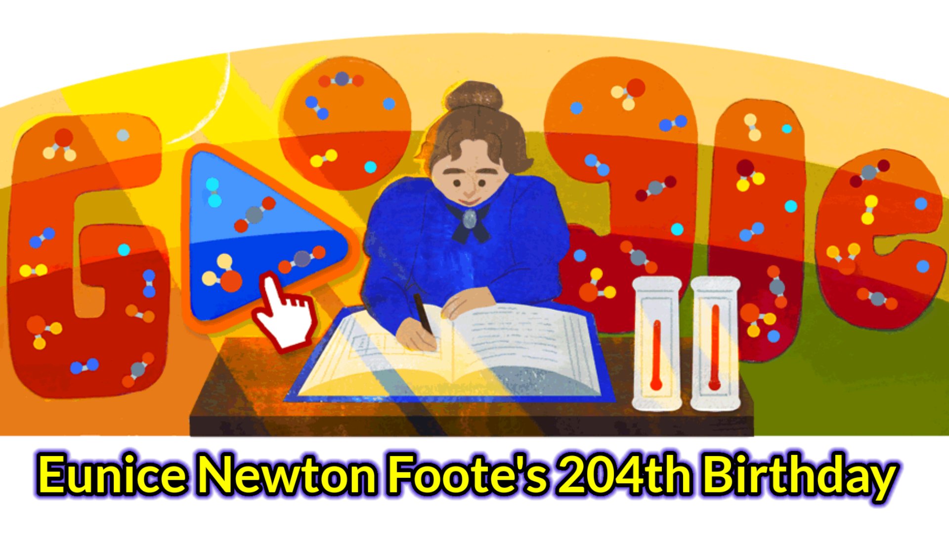 Eunice Newton Foote's: Today's Google Doodle Celebrates the 204th Birthday of the American scientist Eunice Newton Foote's