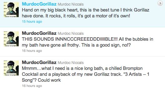 murdoc twitter, gorillaz murdoc twitter, gorillaz tweets, gorillaz twitter 