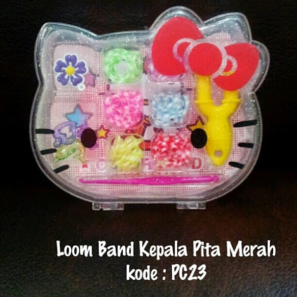 Loom Band Hello Kitty Murah  Grosir Ecer Pita Merah