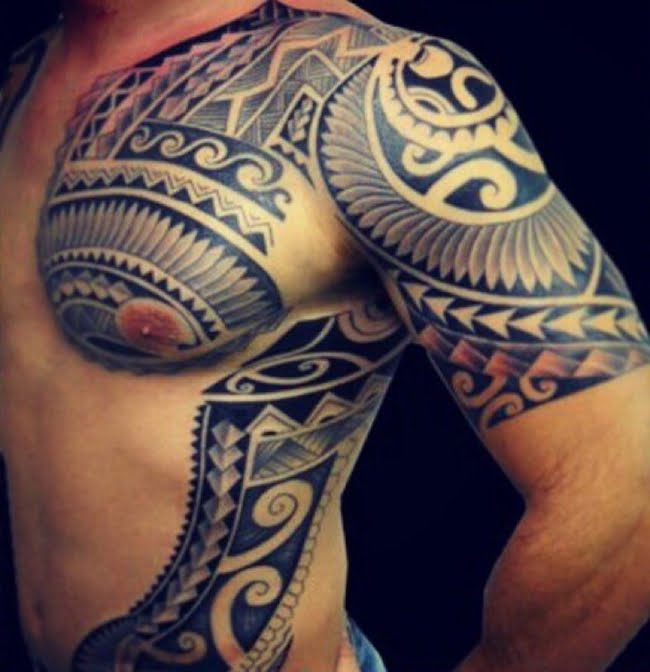 Este polinésia guerreiro tatuagem