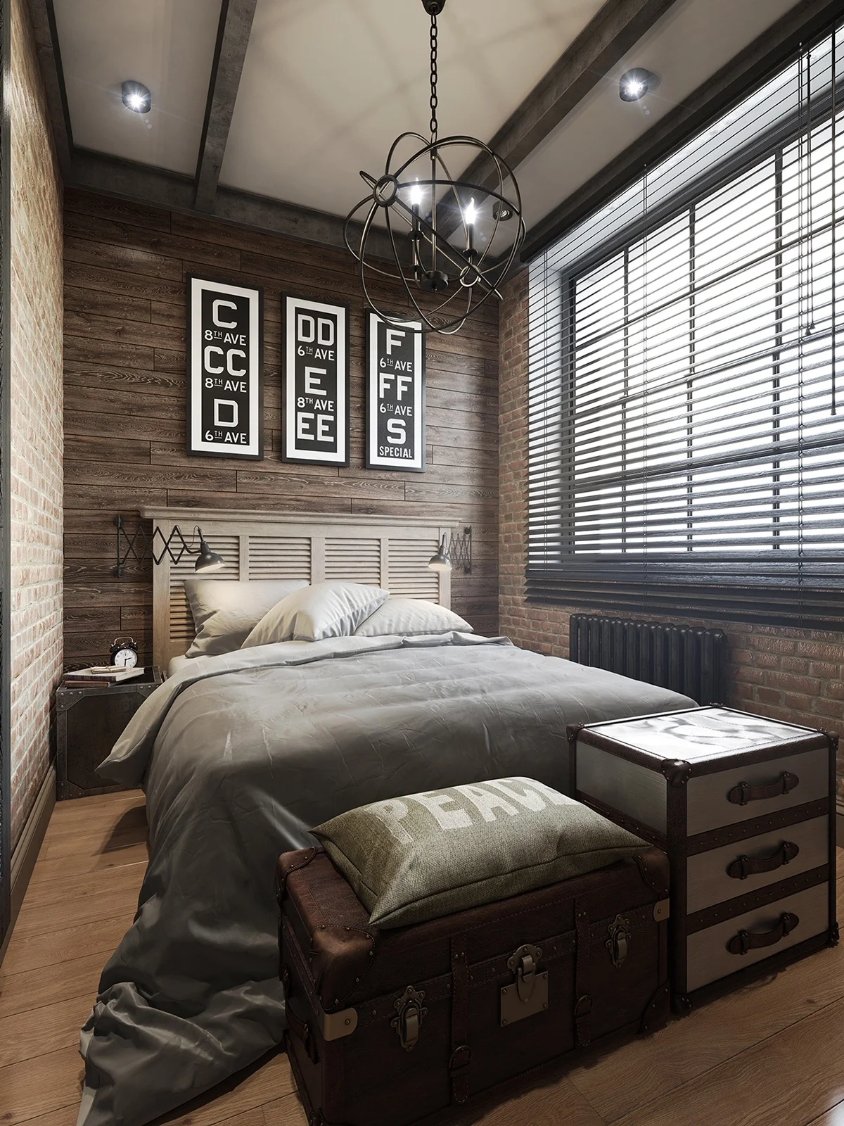 21 Industrial Bedroom Designs#11