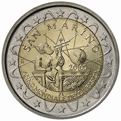  2 euro San Marino 2005, World Year of Physics 2005