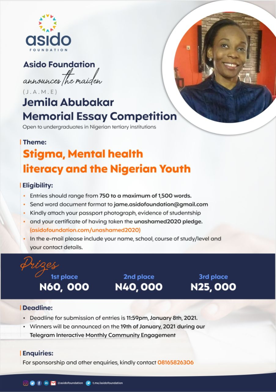 Jemila Abubakar Memorial Essay Competition for 2020/2021