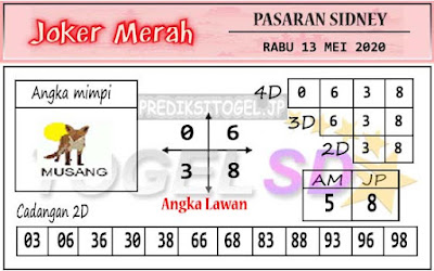 Prediksi Joker Merah Sidney Rabu 13 Mei 2020