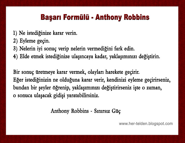 başarı, anthony robbins, başarı formülü