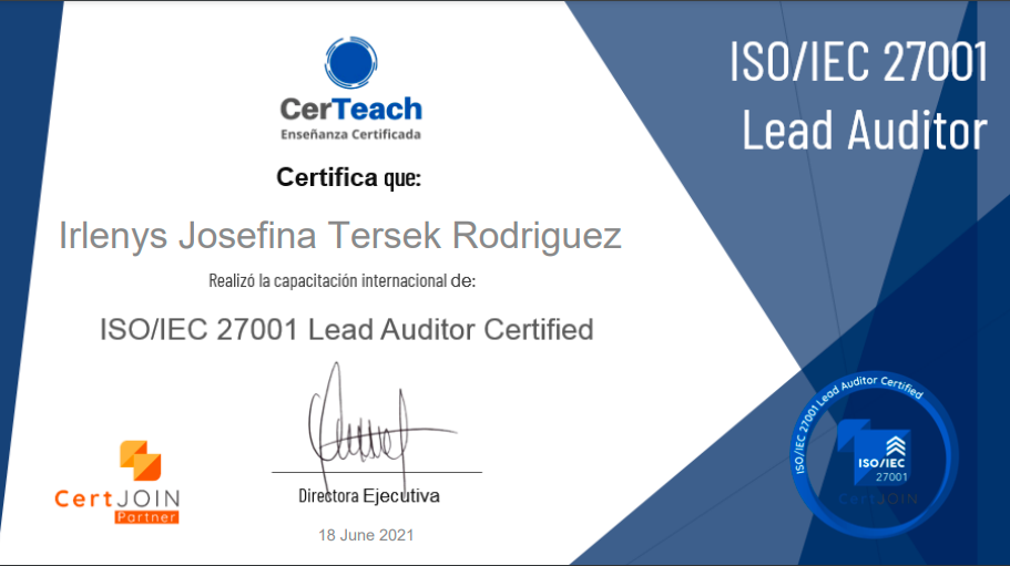 ISO/IEC 27001 Lead Auditor Certified